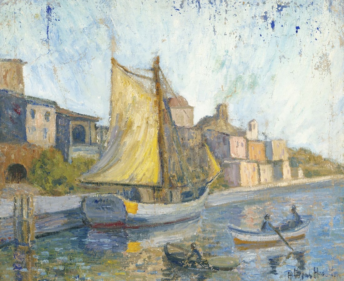 Hildegarde Hamilton (FL,VA,1898-1970) oil painting (1 of 12)