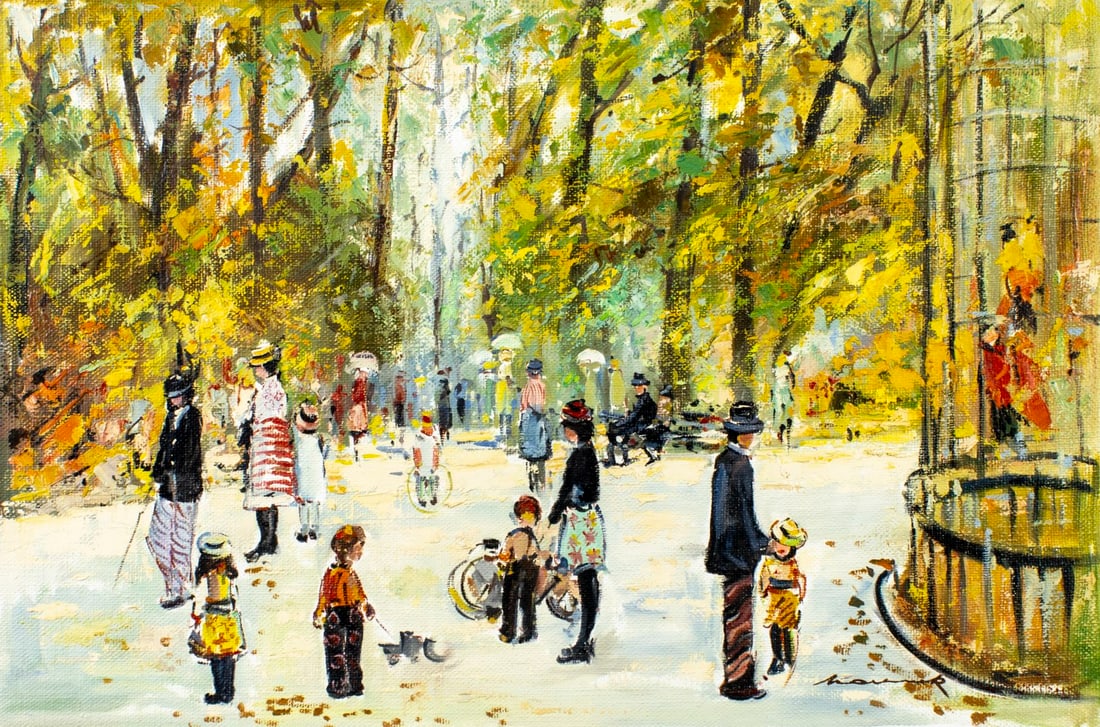 Vintage 20C European oil painting signed (1 of 13)