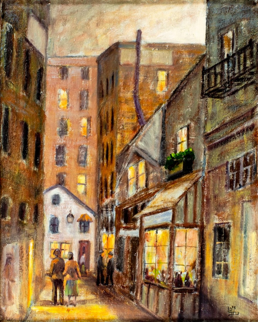 Lott (US,early 20C) oil painting antique (1 of 12)