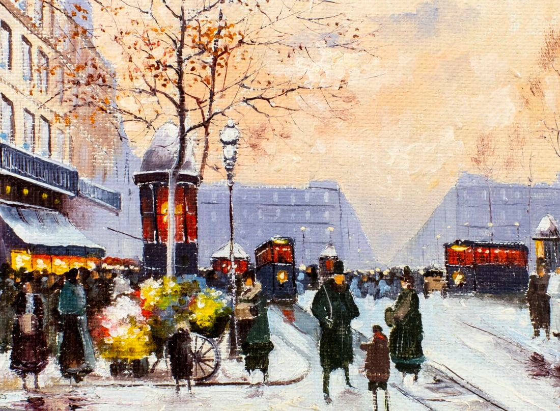 Vintage 20C European oil painting - 5