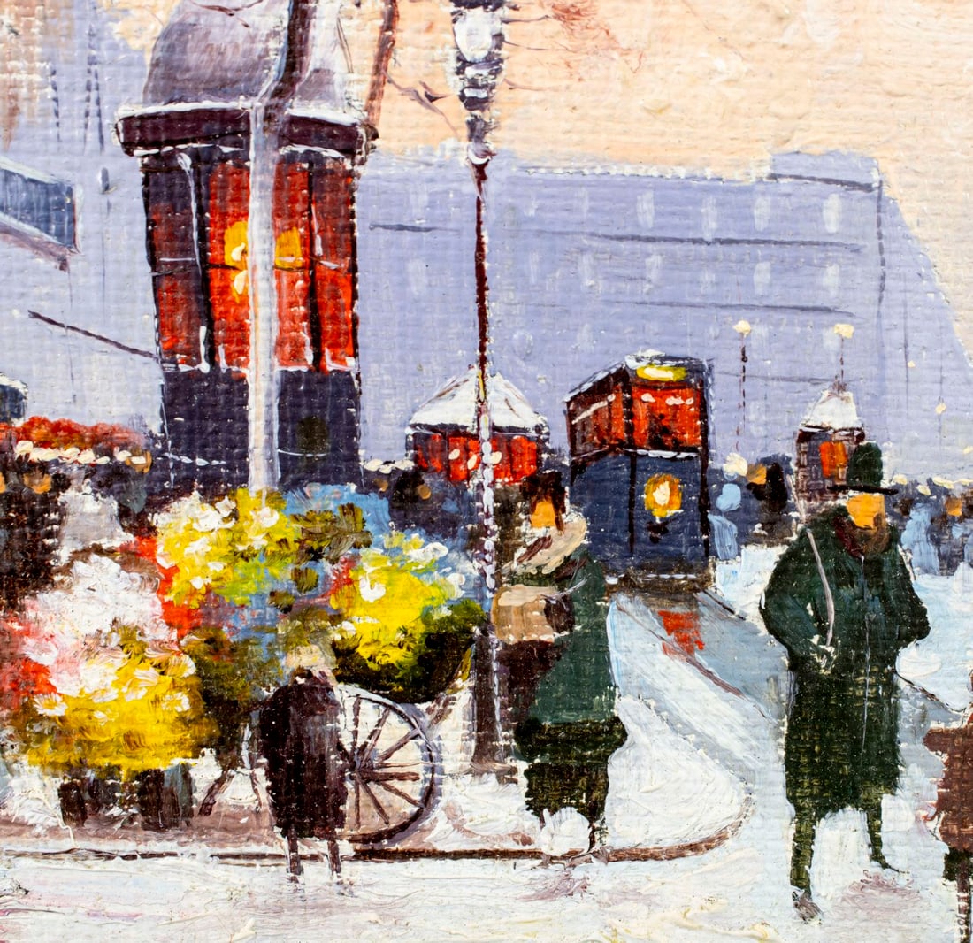 Vintage 20C European oil painting - 8