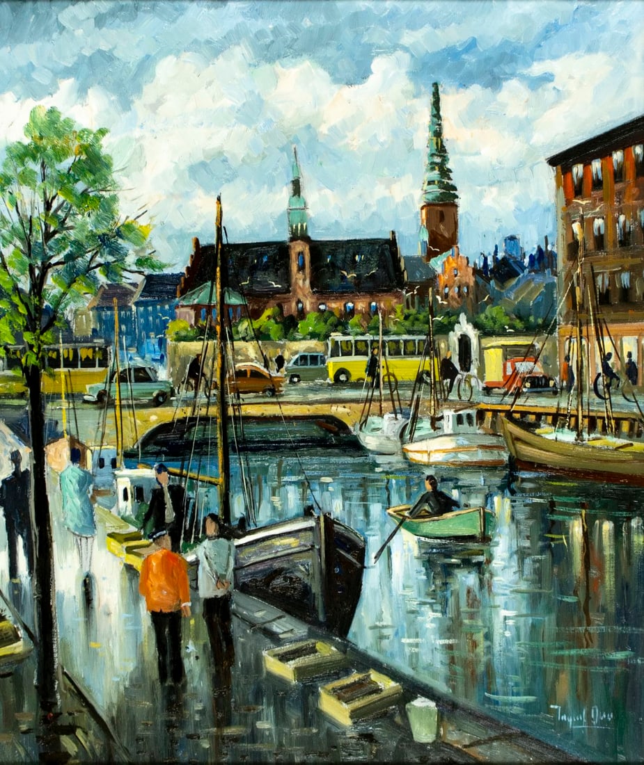 Ingolf Due (Denmark,1912-?) oil painting (1 of 13)