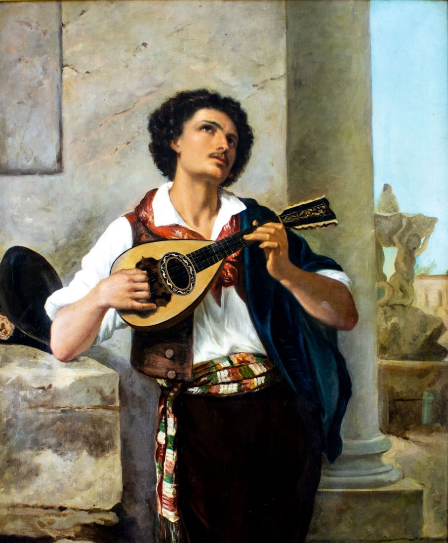 ATTRIB Roberto Bompiani (Italy,1821-1908) oil painting antique - 4