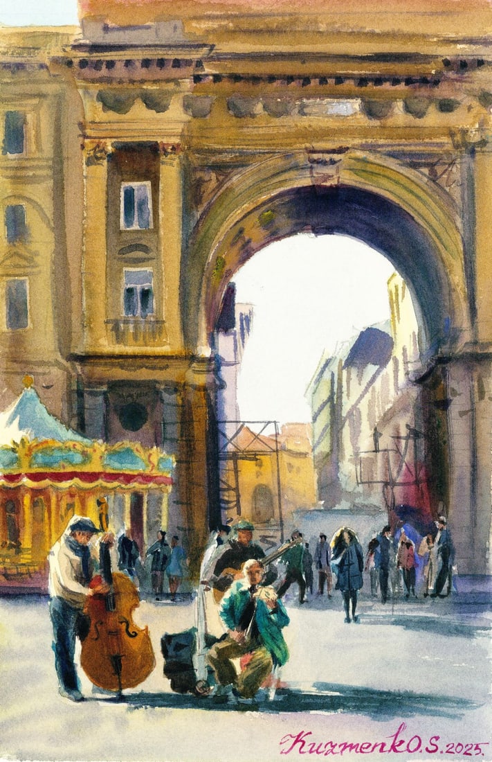 Sofia Kuzmenko (Ukraine,20/21C) watercolor painting (1 of 9)