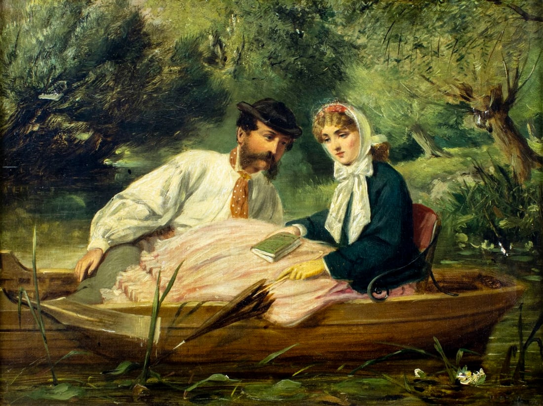 ATTR William Powell Frith (UK,1819-1909) oil painting antique (1 of 16)