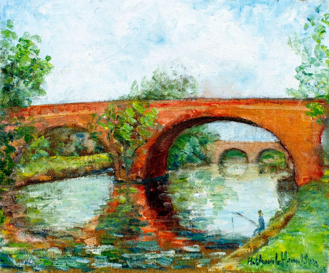 Hildegarde Hamilton (FL,VA,1898-1970) oil painting (1 of 12)