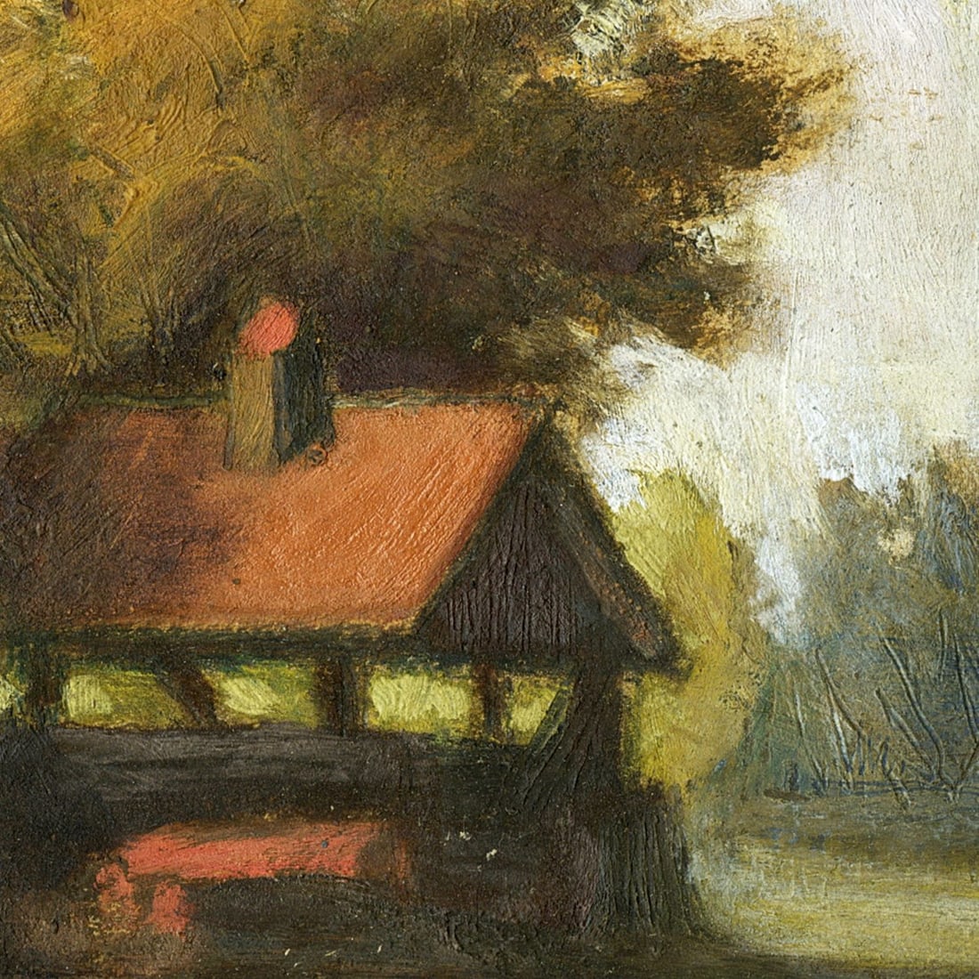 Antique early 20C American oil painting - 7