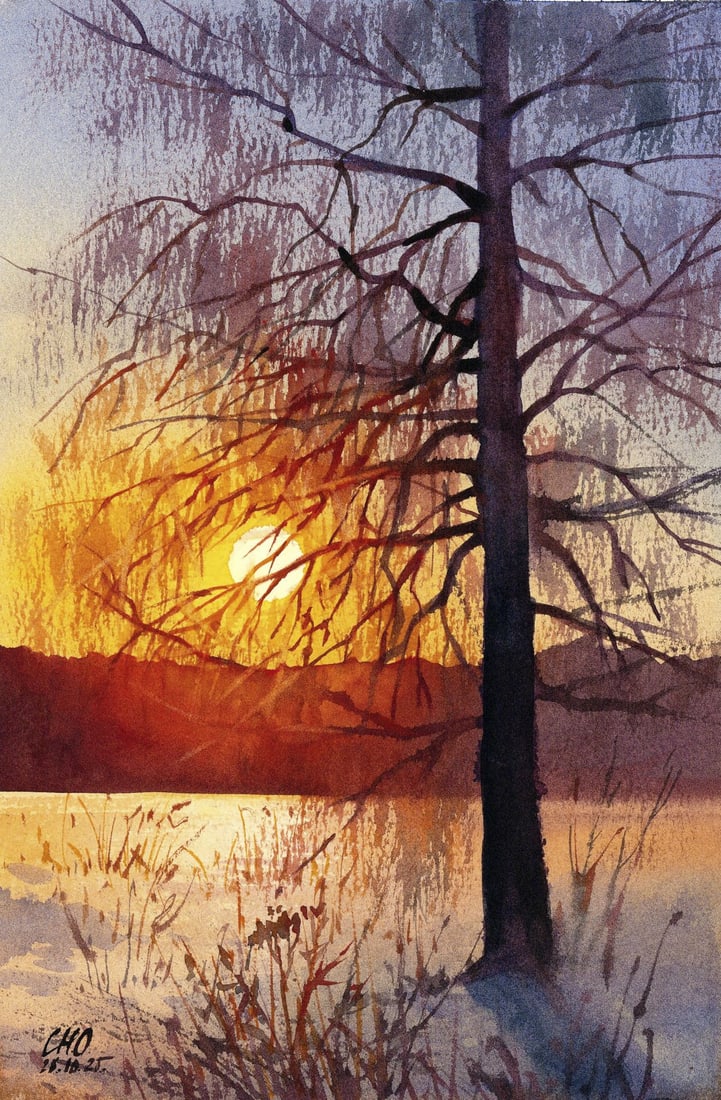 Oksana Chernachuk (Ukraine,b 1989) watercolor painting (1 of 12)