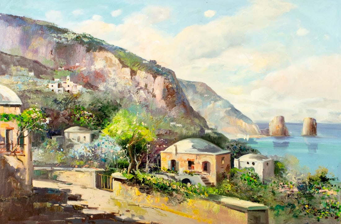 Vintage 20C Italian oil painting signed (1 of 13)