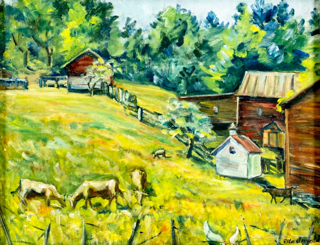 Ella Arnold (KS,mid 20 century) oil painting (1 of 12)