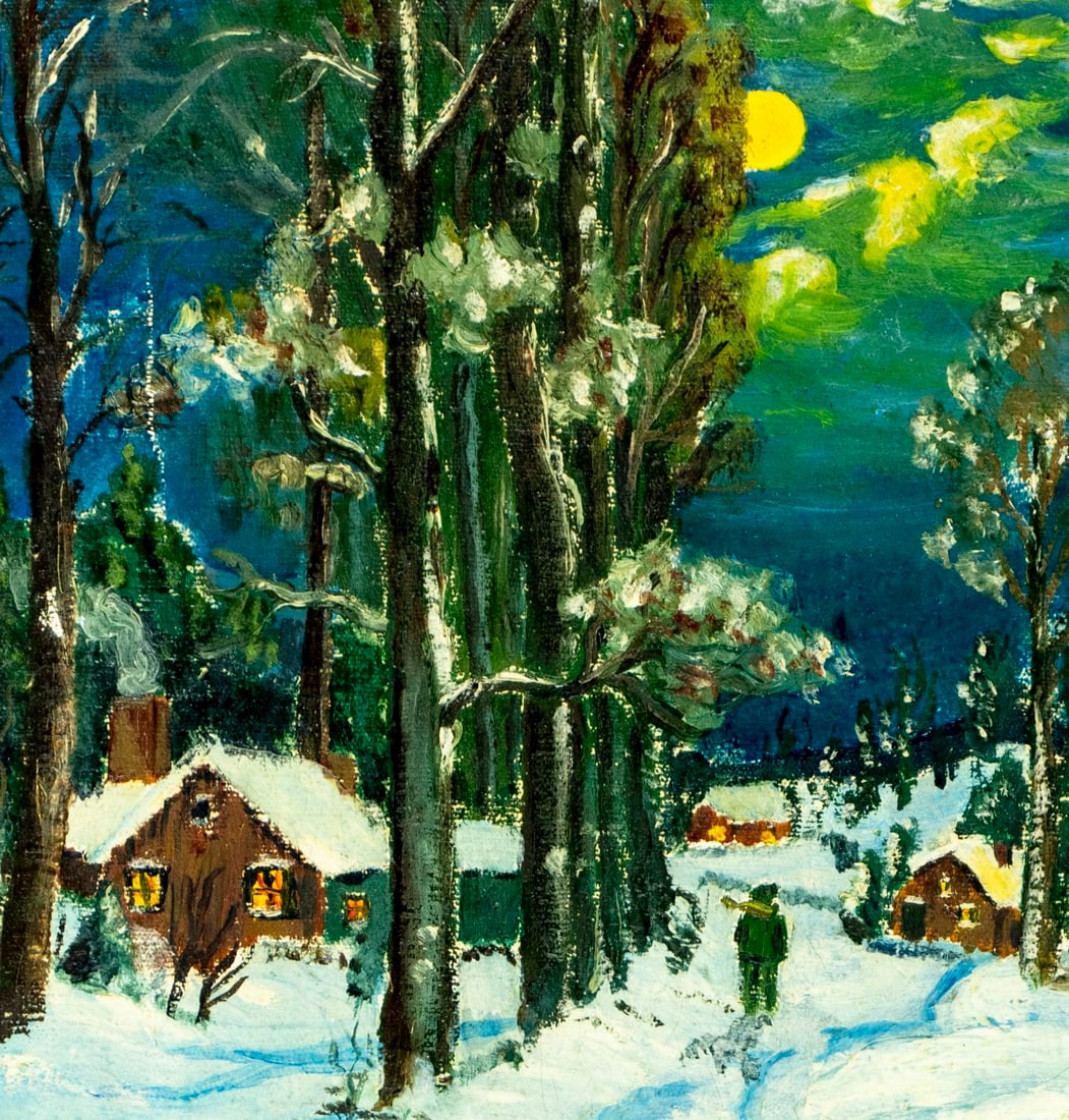 J Duft (US,early 20C) oil painting antique - 6