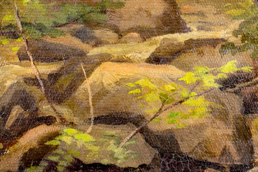 Antique early 20C American oil painting - 7