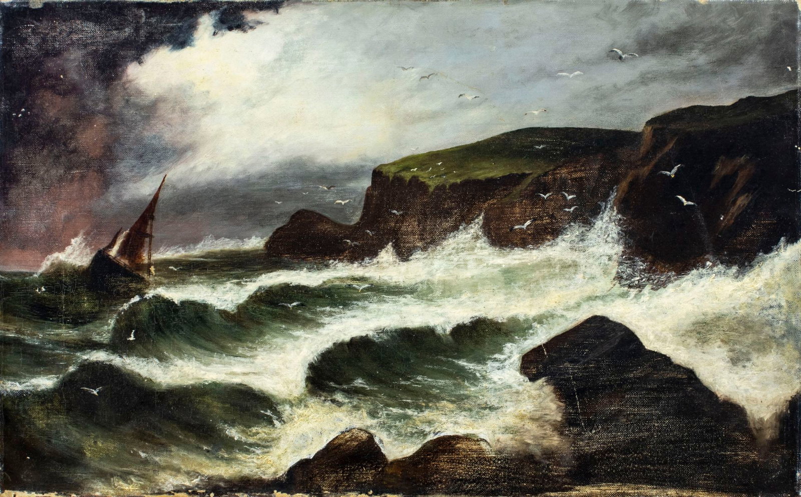 Antique early 20C American oil painting - 3