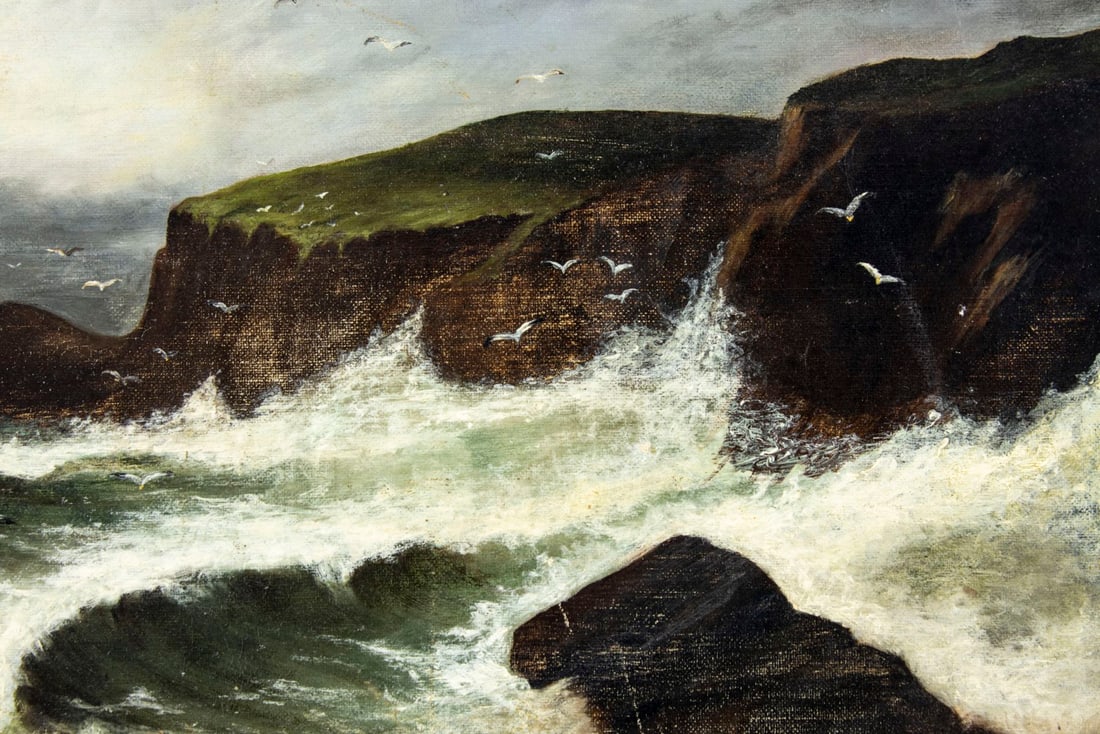 Antique early 20C American oil painting - 4