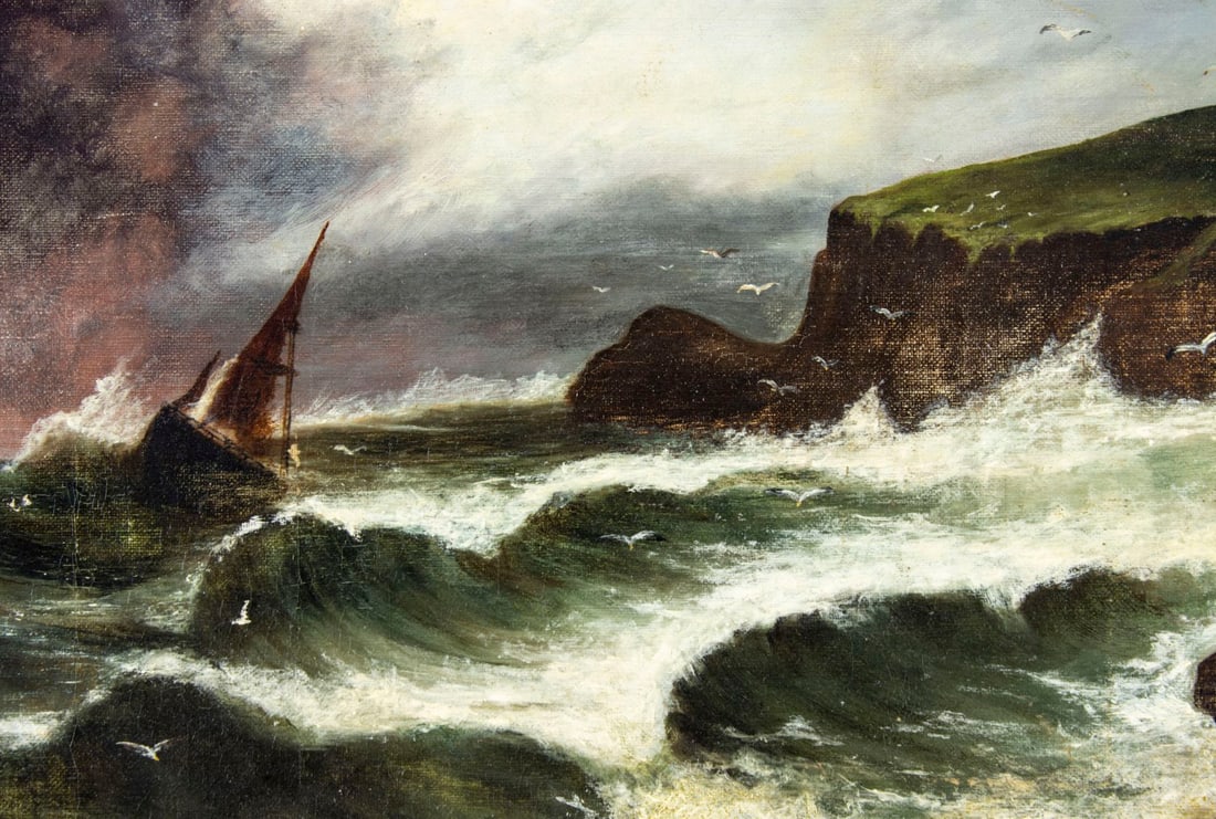 Antique early 20C American oil painting - 5