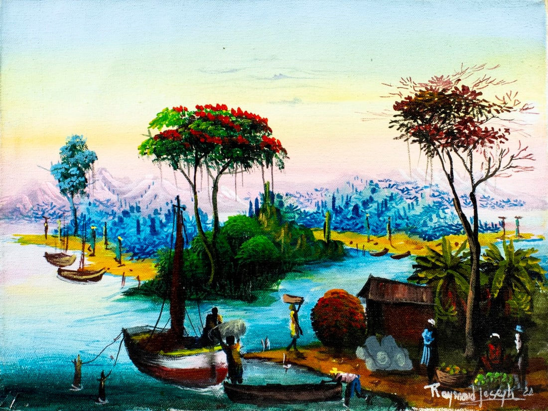 Raymond Joseph (Haiti,b 1964) oil painting (1 of 12)