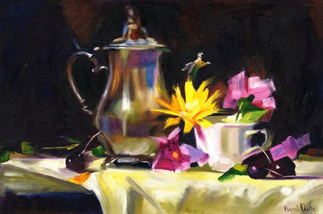 Alina Kvaratshelia (Ukraine,20/21C) oil painting (1 of 12)