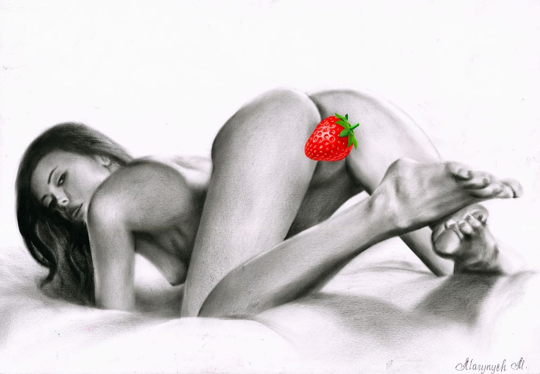 Margaryta Marynych (Ukraine,20/21C) pastel painting: ARTIST: Margaryta Marynych (Ukrainian, 20/21 centuries) TITLE: Nude MEDIUM: pastel on heavy paper CONDITION: Very good. ART SIZE: 12 x 17 inches / 30 x 4