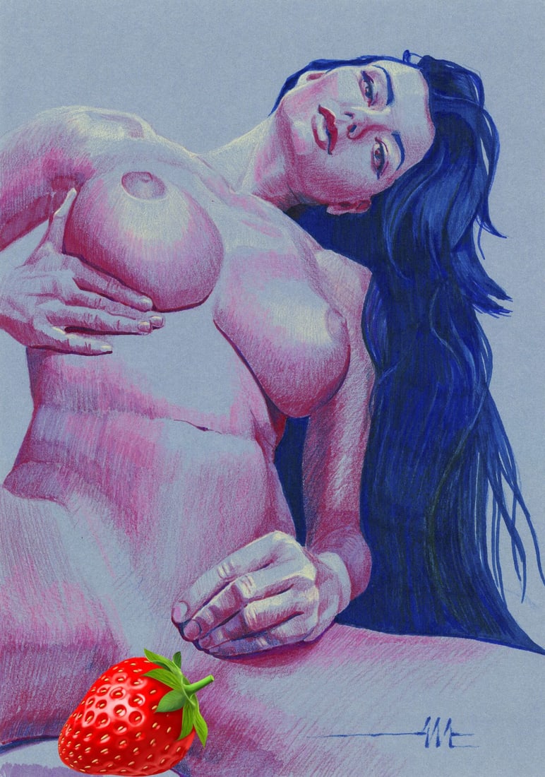 Aleksandr Matushkin (Ukraine,20/21C) colored pencil painting (1 of 13)