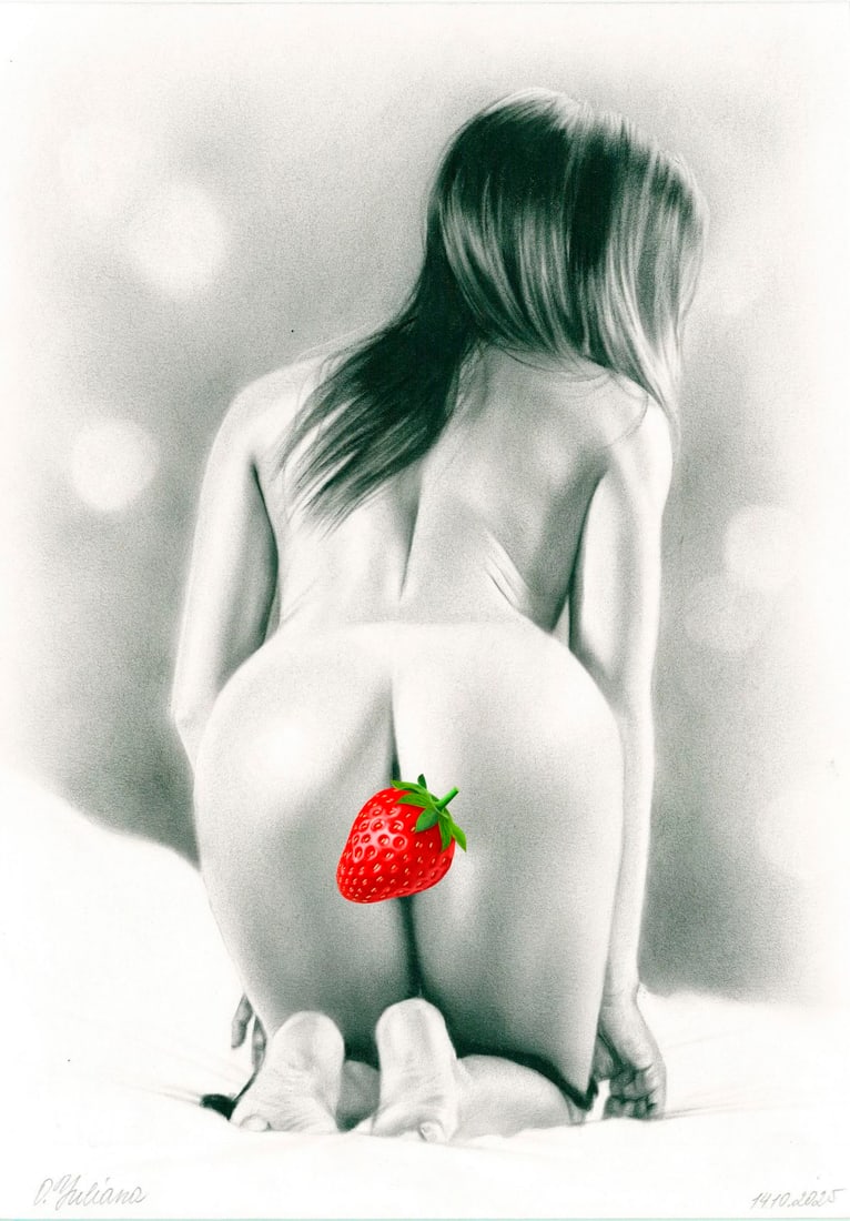 Juliana Ovsyanko (Ukraine,b 1996) dry brush oil painting: ARTIST: Juliana Ovsyanko (Ukrainian, born 1996) TITLE: Nude MEDIUM: dry brush oil on heavy paper CONDITION: Very good. ART SIZE: 12 x 8 inches / 30 x 20