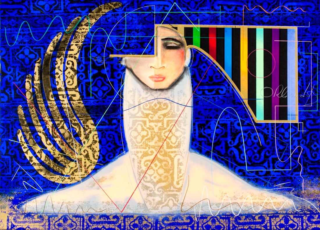 Orlando Botero (CA,b 1946) mixed media painting: ARTIST: Orlando Agudelo Botero (California, born 1946) NAME: Untitled MEDIUM: mixed media on paper CONDITION: Very good. SIGHT SIZE: 24 x 33 inches / 60 x 83 cm FRAME SIZE: