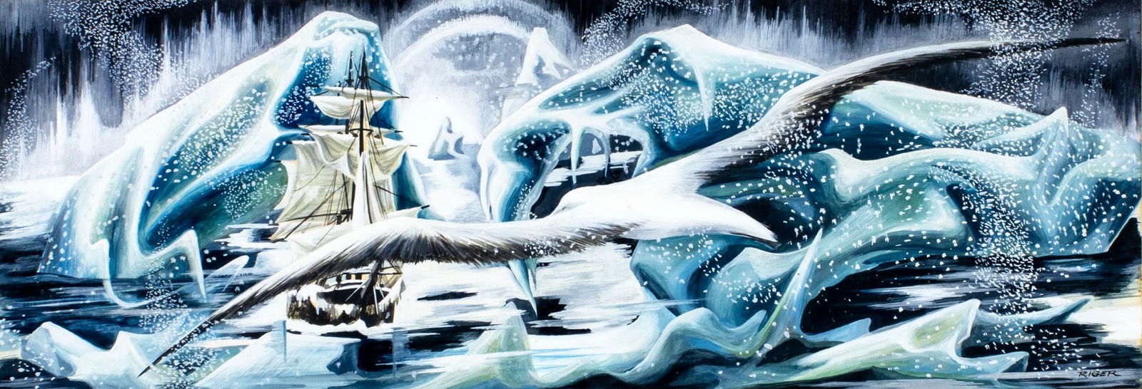 Robert Riger (NY,1924-1995) gouache painting (1 of 14)