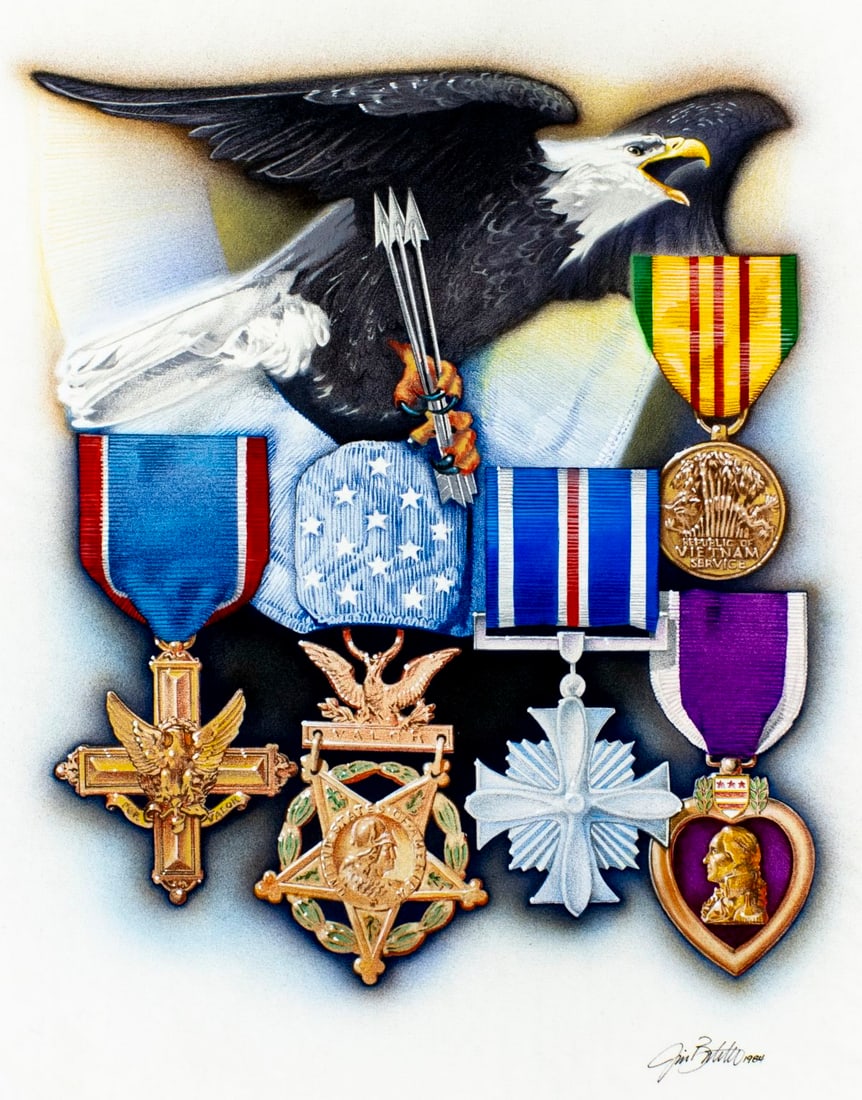 Jim Butcher (MD,1944-?) mixed media painting (1 of 13)