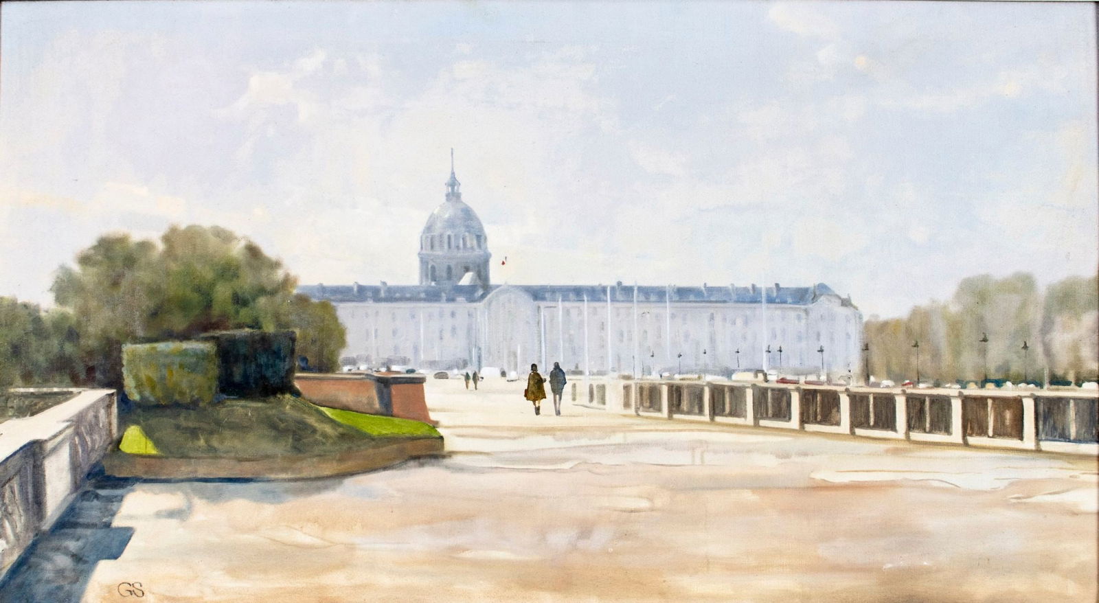 Vintage mid 20C French oil painting signed (1 of 12)