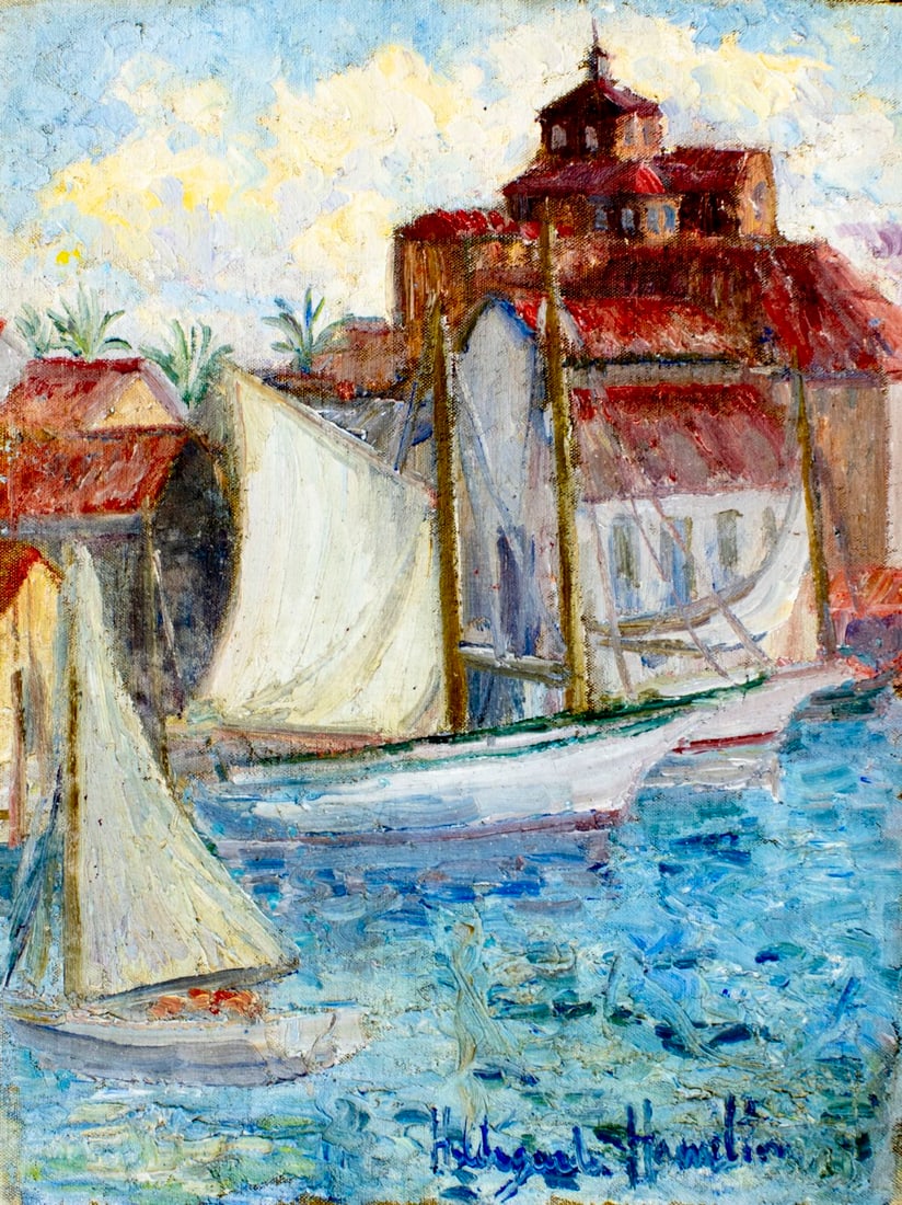 Hildegarde Hamilton (FL,VA,1898-1970) oil painting (1 of 13)