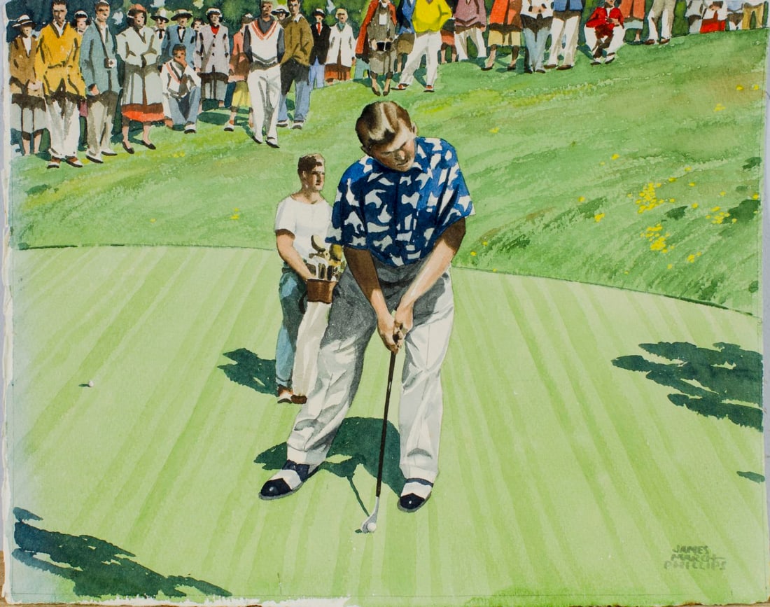 James Phillips (CA,1913-1981) watercolor painting (1 of 11)