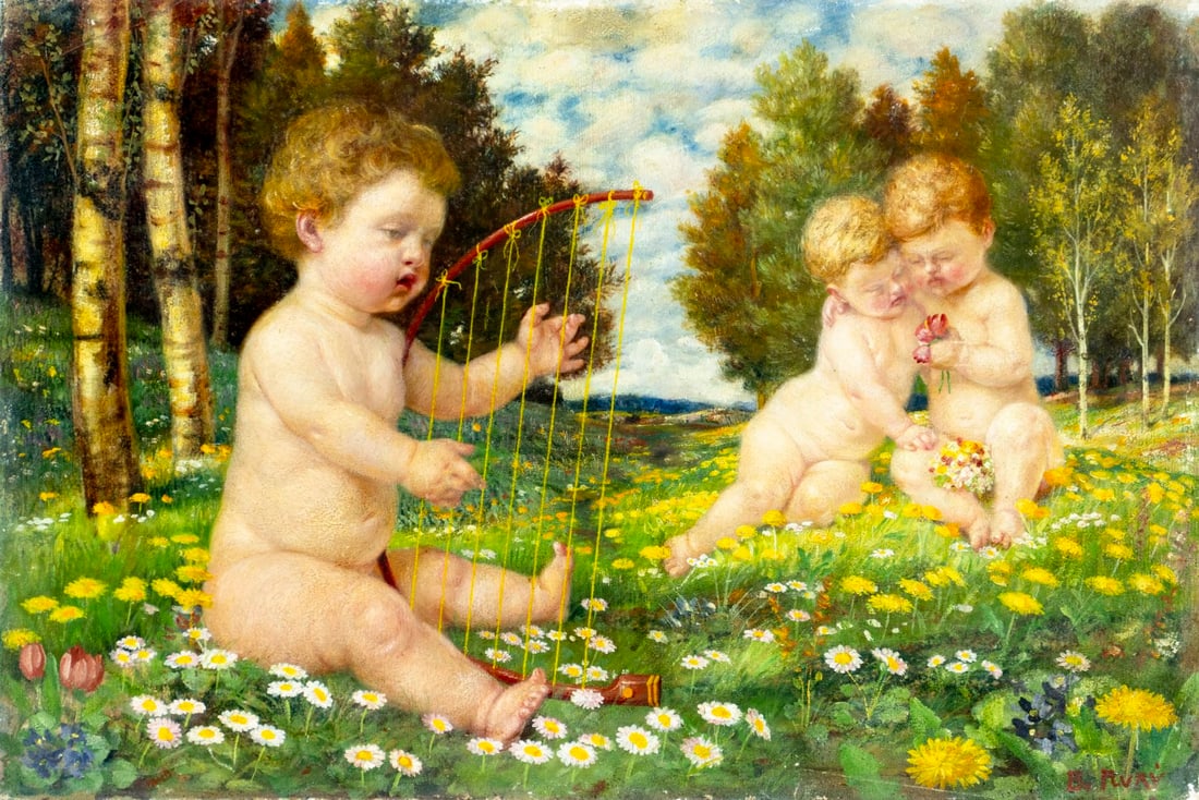 Burckhardt Flury (Swiss,1862-1928) oil painting antique (1 of 13)