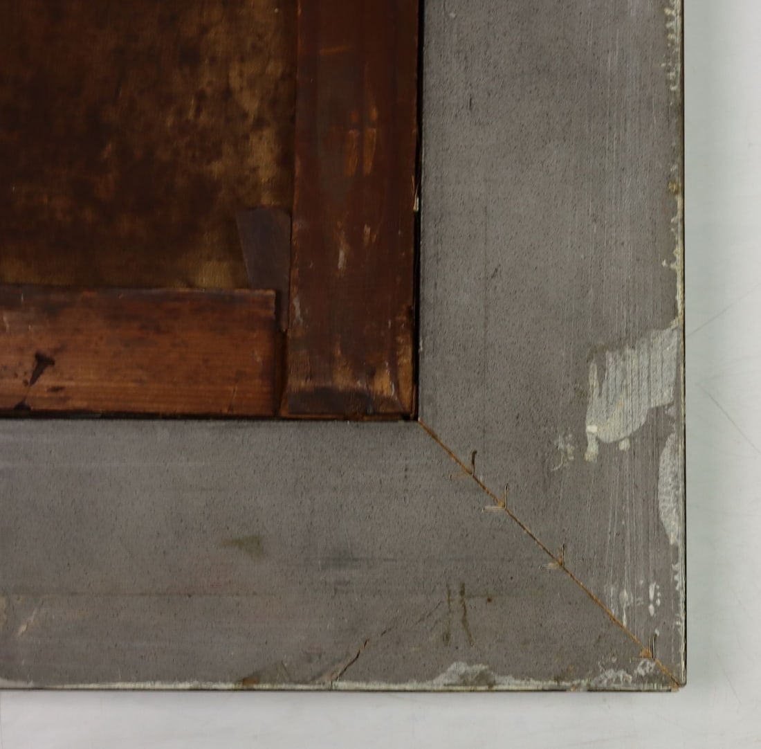 Antique 19C European oil painting - 11