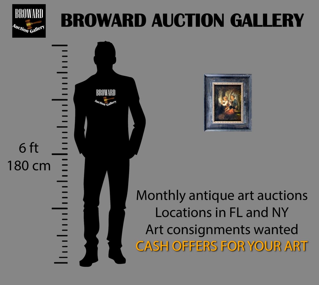 Antique 19C European oil painting - 2