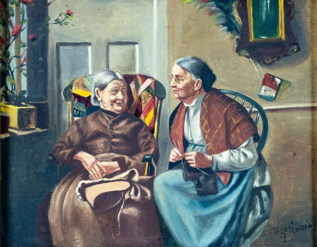 Ugo Gianni (Italy,Malta,1876-?) oil painting antique (1 of 13)