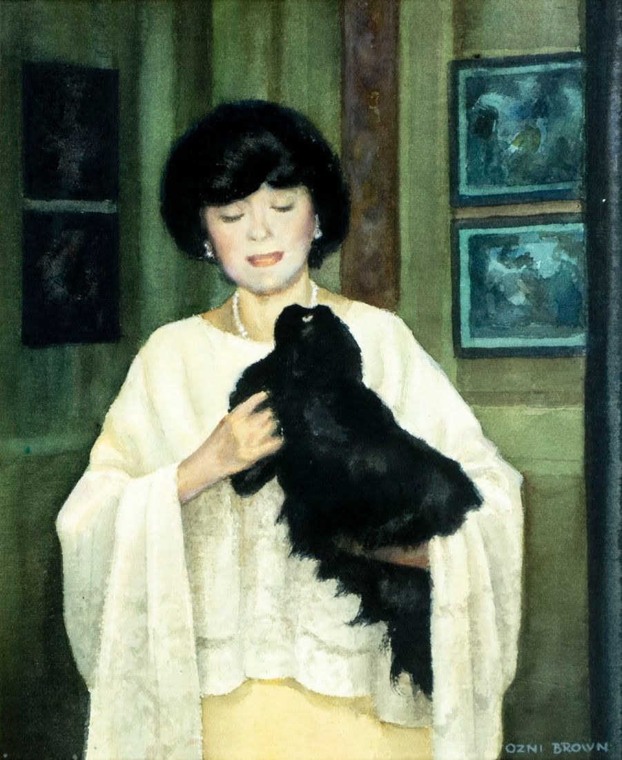 Ozni Brown (NY,MN,1948-1991) watercolor painting (1 of 13)