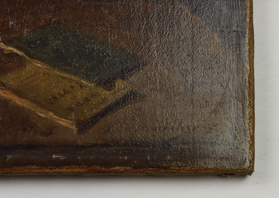 Ferdinand De Braekeleer Jr (NY,Belgium,1828-1857) oil painting antique - 9