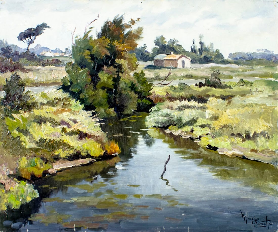 Mario Pinetti (Italy,20C) oil painting (1 of 13)