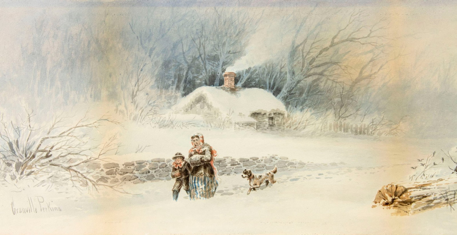 Granville Perkins (NY,MD,1830-1895) watercolor painting antique - 5