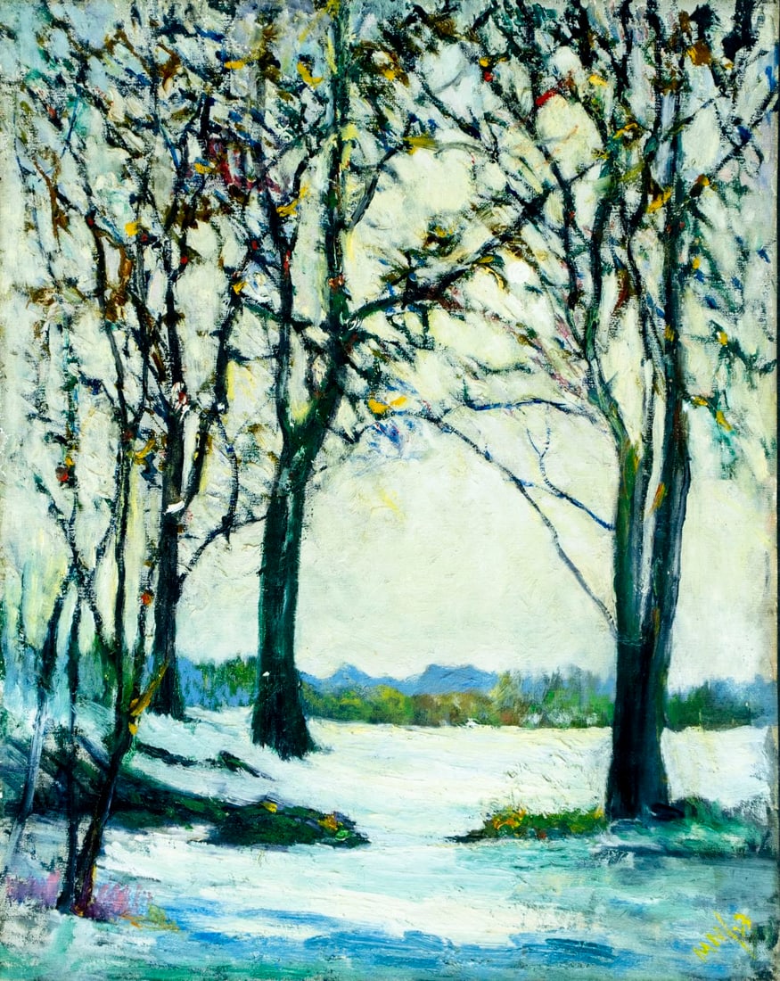 Antique early 20C American oil painting (1 of 13)