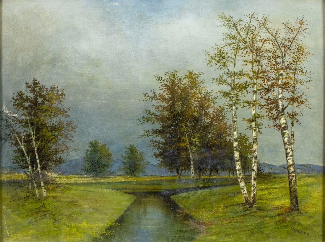 Thomson (US,early 20C) oil painting antique (1 of 12)