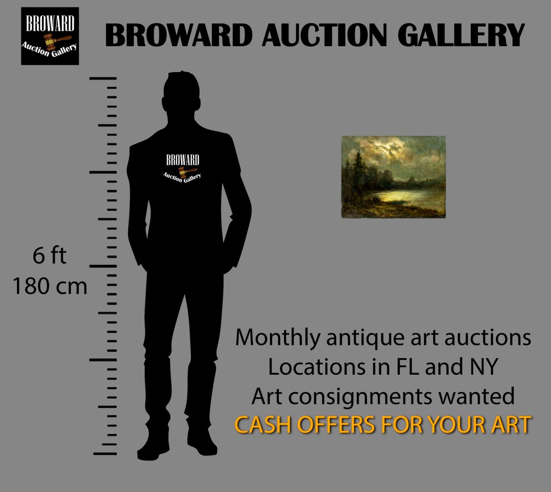 Antique early 20C American oil painting signed - 2