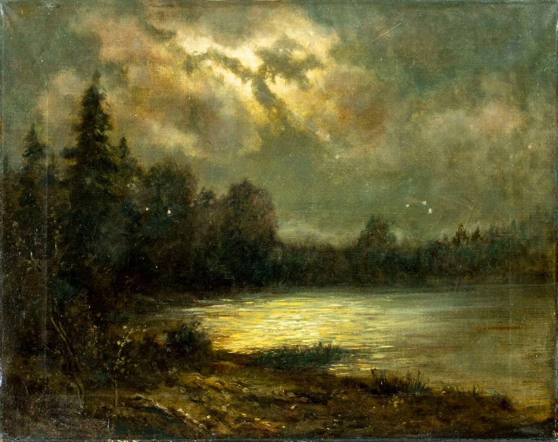 Antique early 20C American oil painting signed - 3