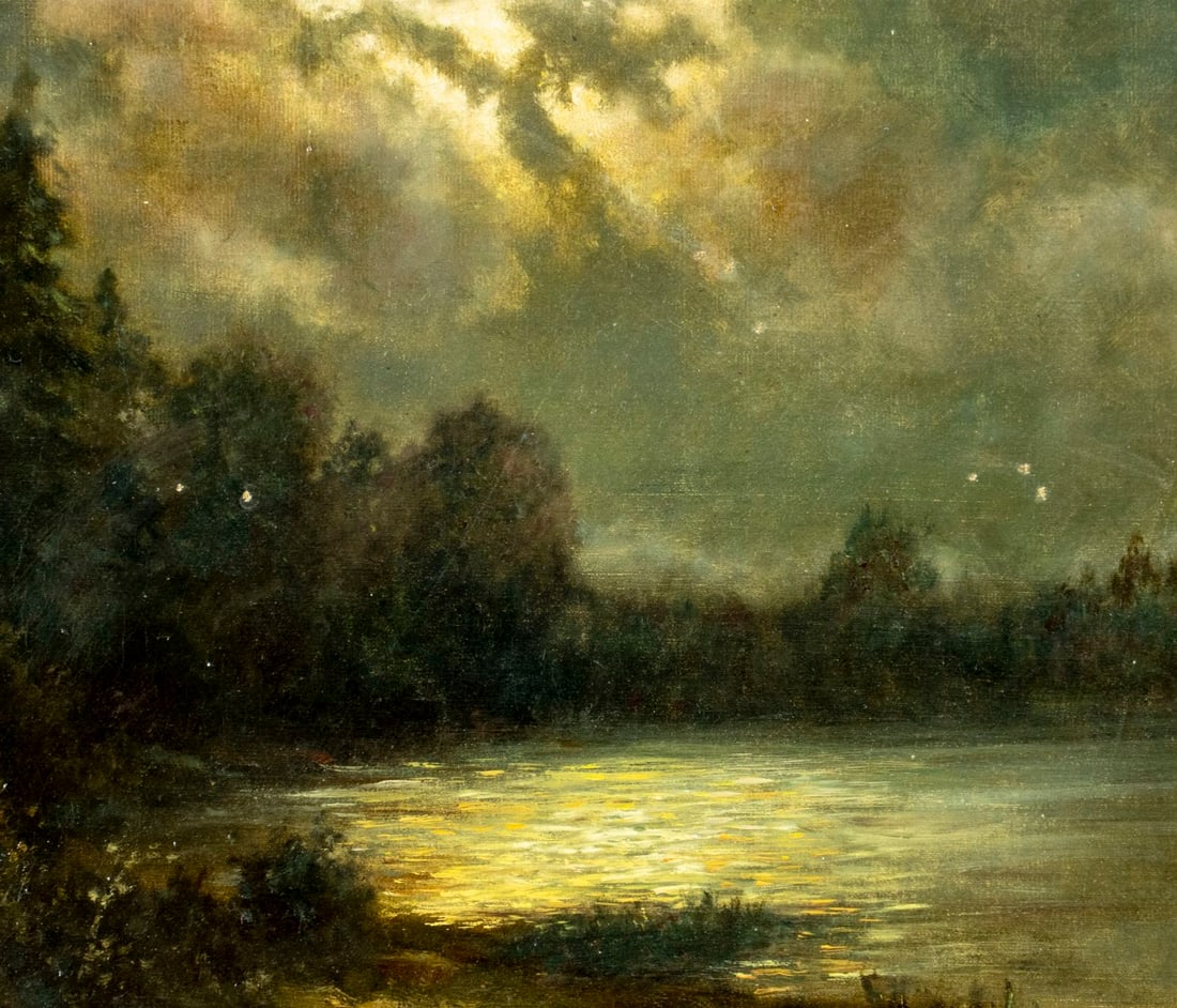 Antique early 20C American oil painting signed - 5