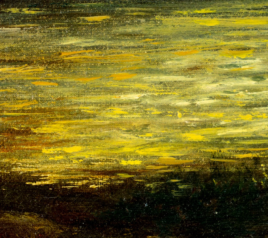 Antique early 20C American oil painting signed - 8