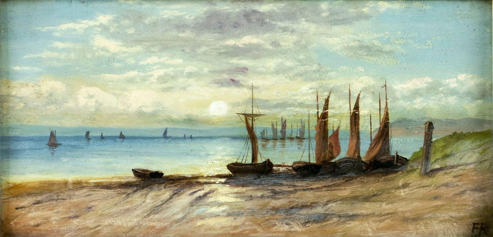 Antique early 20C British oil painting (1 of 12)