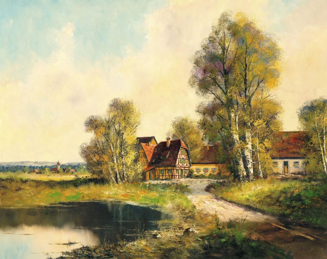 Joseph Fruhmesser (Austria,Germany,1928-1995) oil painting (1 of 14)