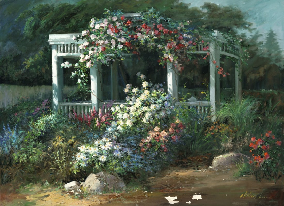 Robert Lui (Vietnam,NY,b 1951) oil painting (1 of 12)