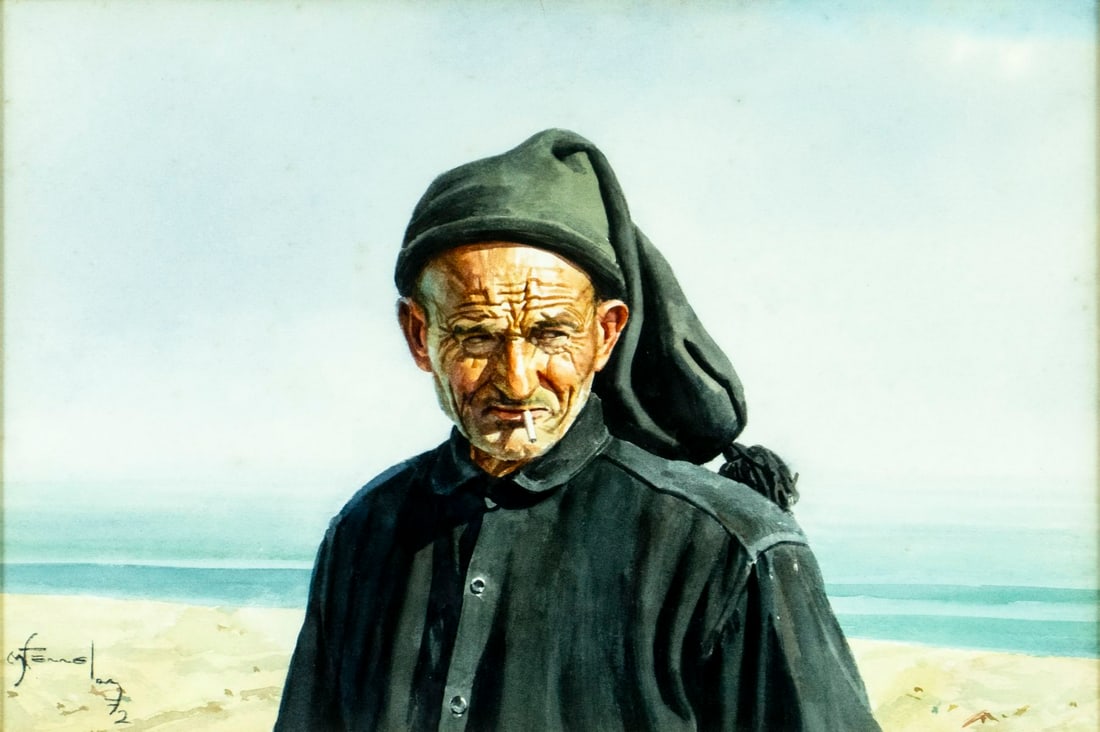 Miss L Fennell (UK,20C) watercolor painting (1 of 12)