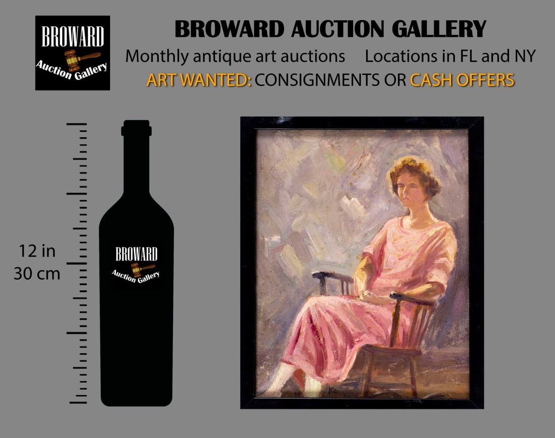 Antique early 20C American oil painting signed - 2