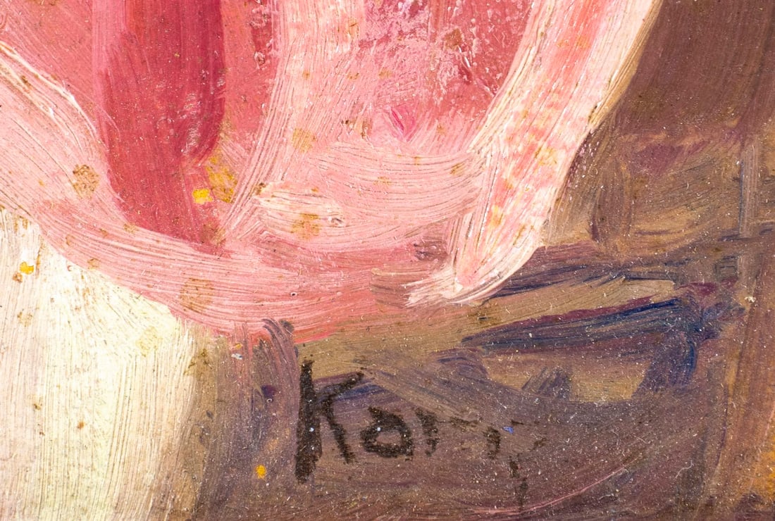 Antique early 20C American oil painting signed - 4